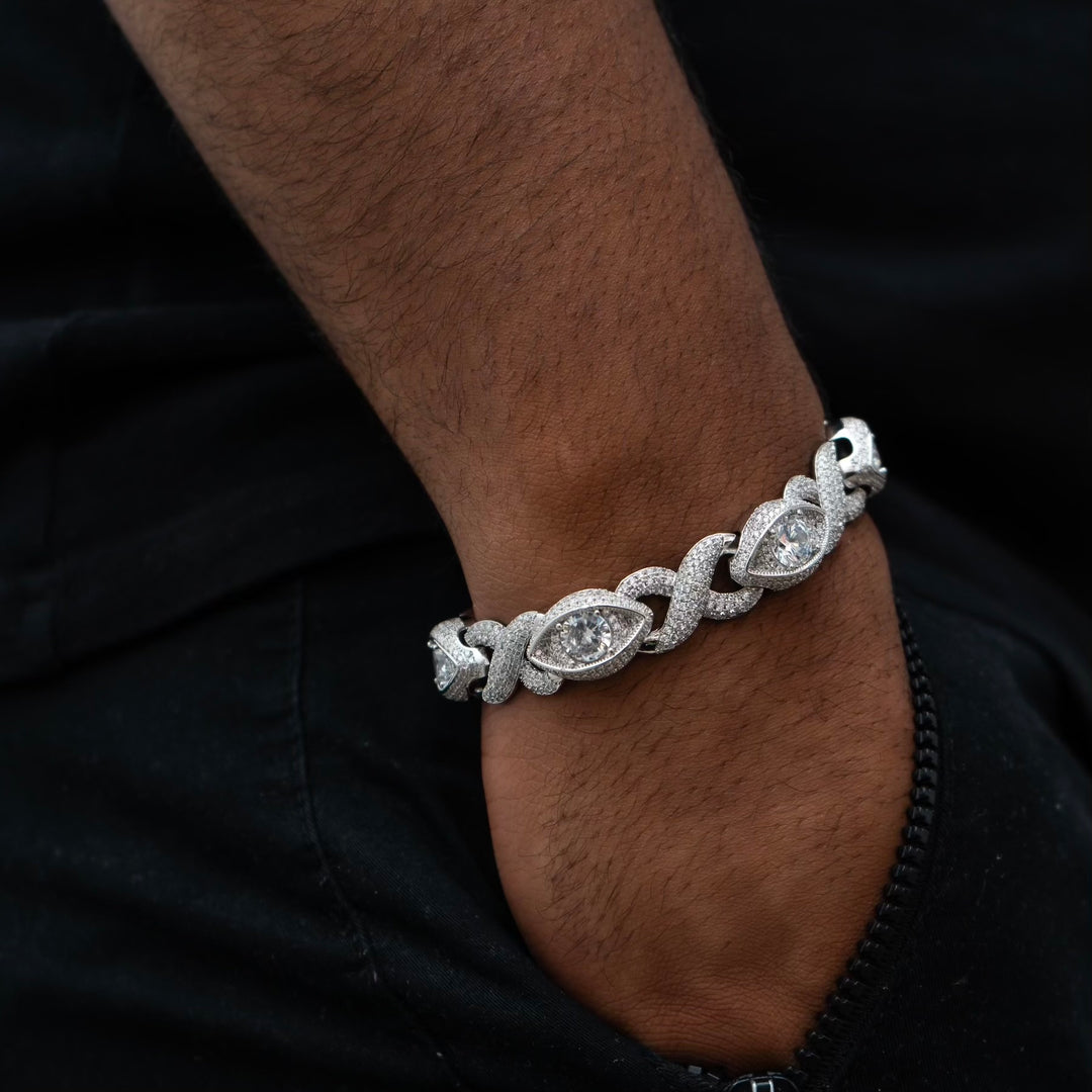 Infinity Eye Link Bracelet - Silver