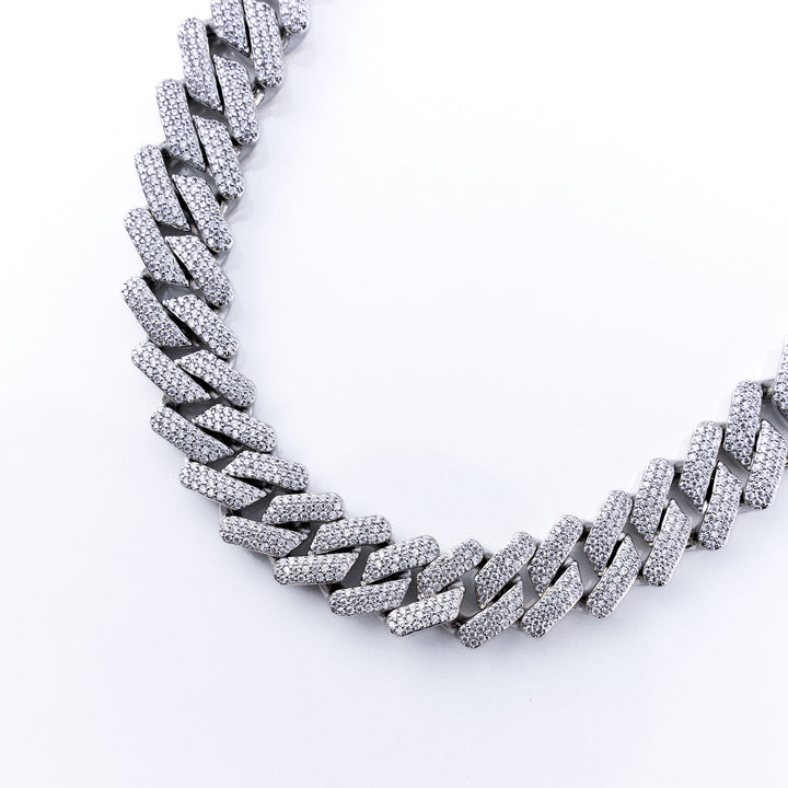 Iced Prong Link - Silver (20mm)