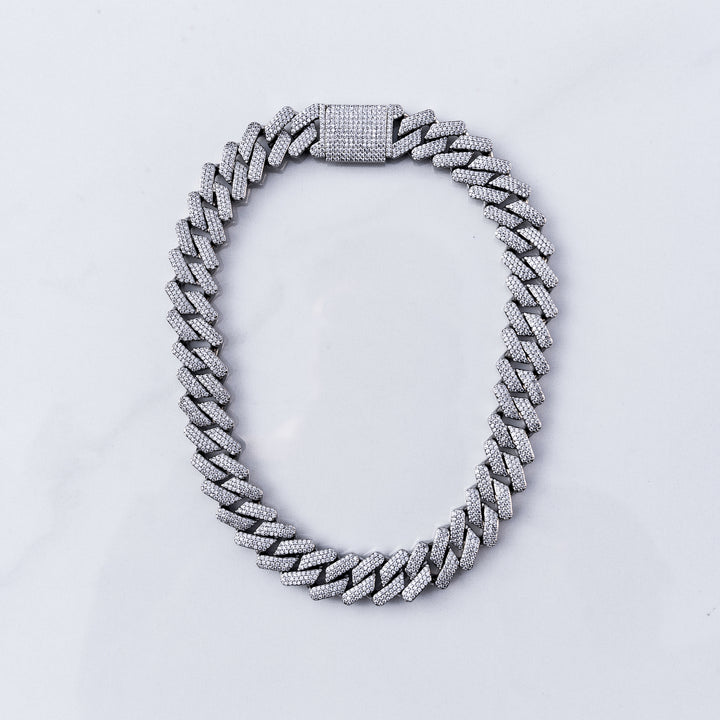 Iced Prong Link - Silver (20mm)