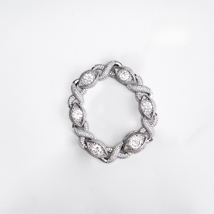 Infinity Eye Link Bracelet - Silver