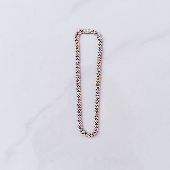 Iced Miami Cuban Link - Pink/Silver (8mm)