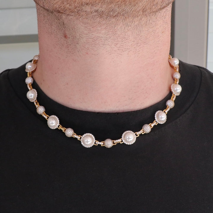 Iced Ball/Pearl Link Chain