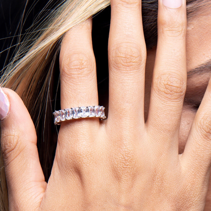 Baguette Ring - White Gold Close Up