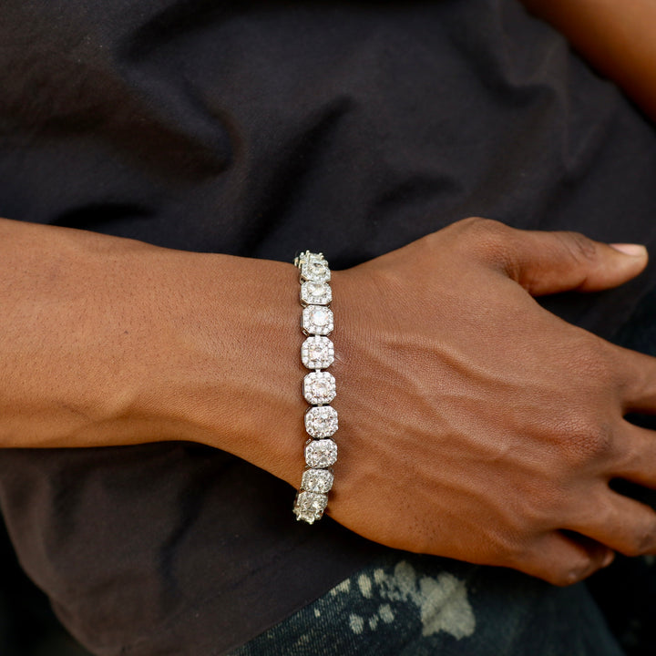 Model Wears The Clustered Tennis Bracelet (9mm)