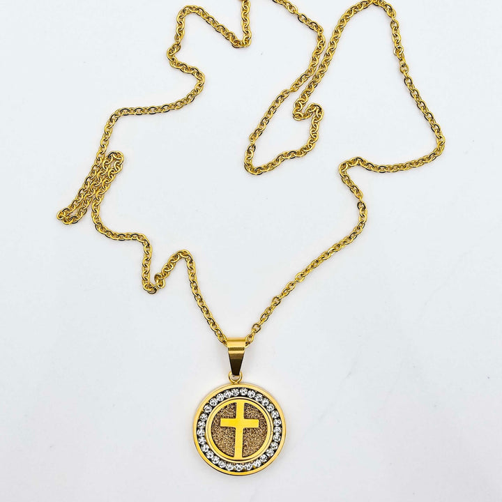 Holy One Pendant - Gold on White Marble