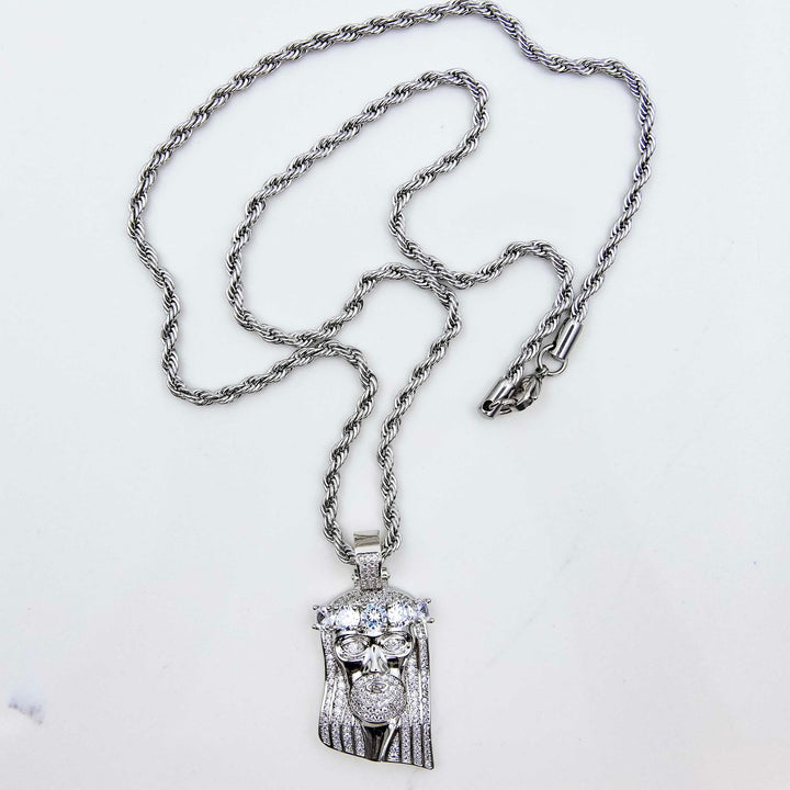 Jesus Piece - White Gold on White Marble