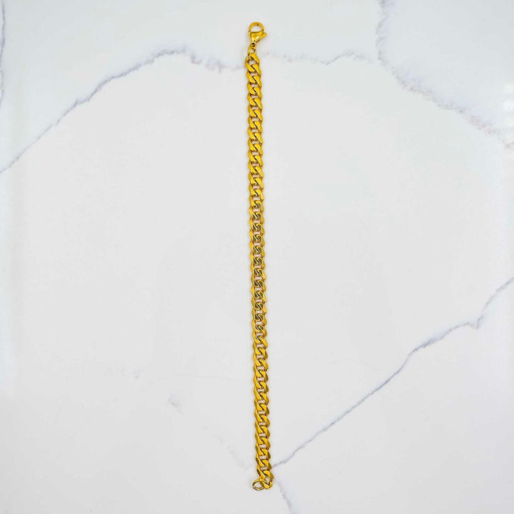 Miami Cuban Anklet - Gold on White Marble