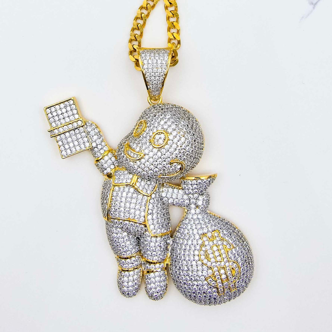 Richie Rich Pendant on White Marble