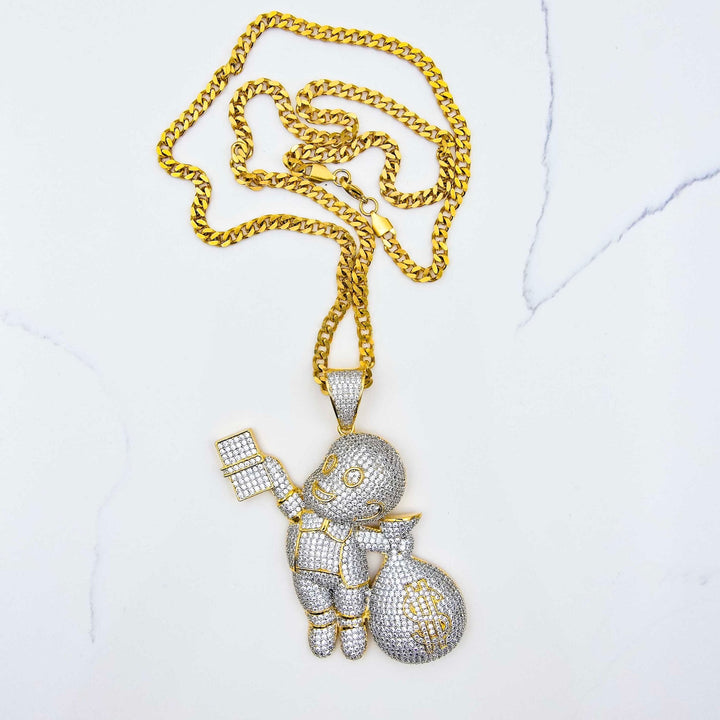 Richie Rich Pendant on White Marble