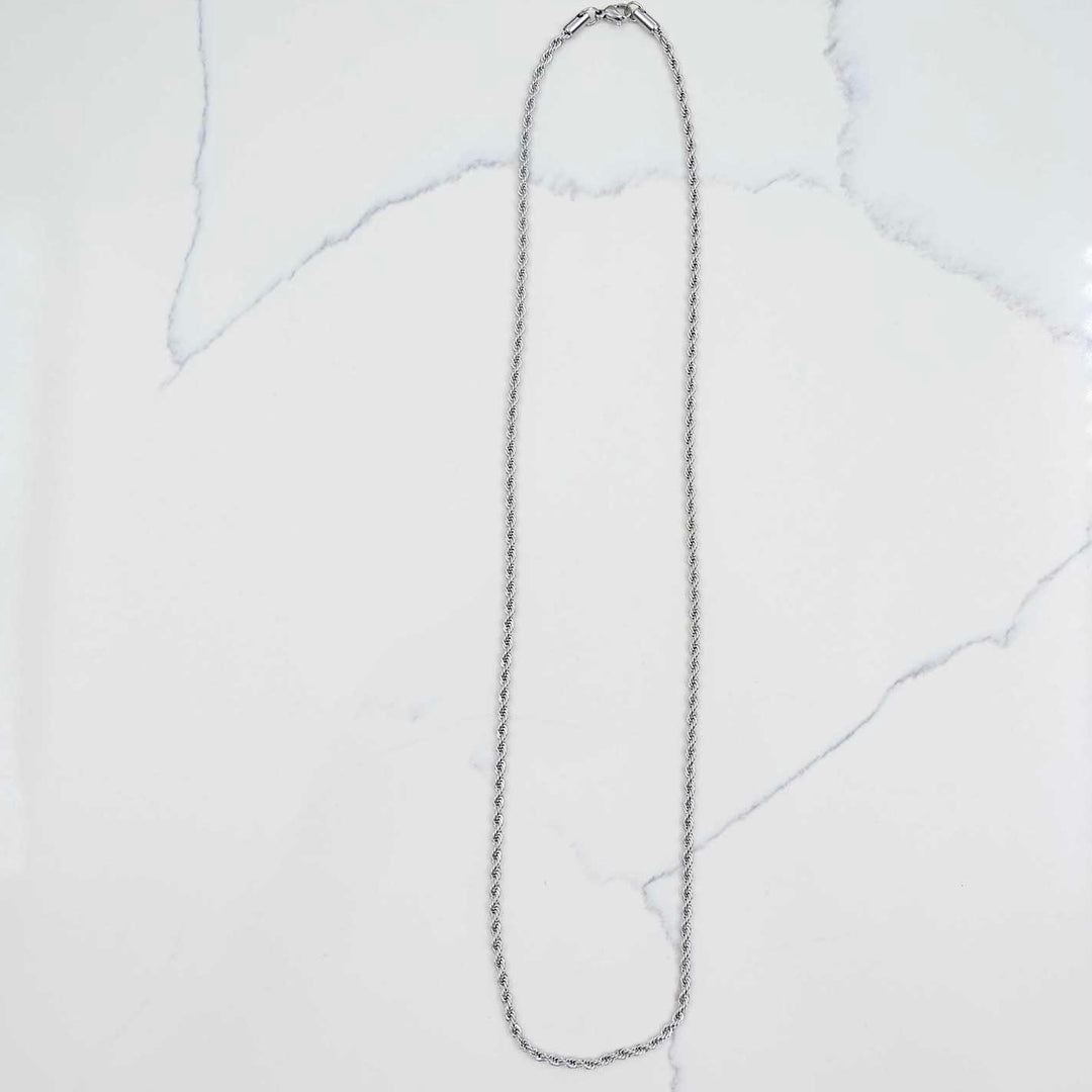 Rope Chain - Silver on White Marble