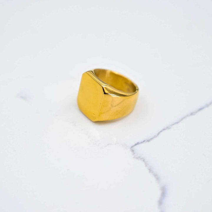 Signet Ring - Gold on White Marble