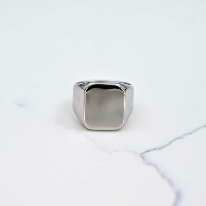 Signet Ring - Silver on White Marble