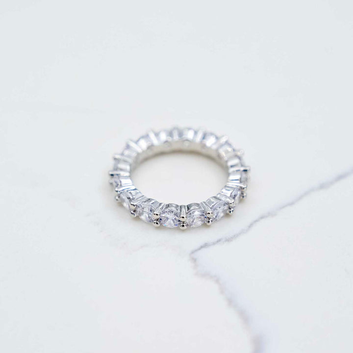 Solitaire Ring - White Gold (5mm) on White Marble