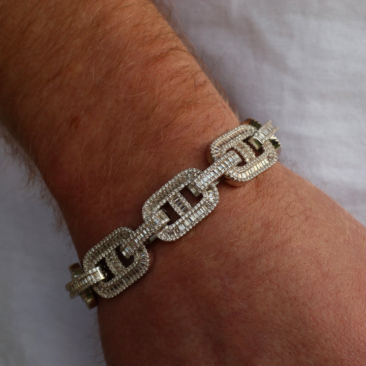 Baguette Gucci Link Bracelet - Silver (15mm)