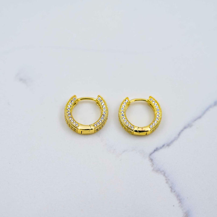 Iced Hoop Earrings (Pair)