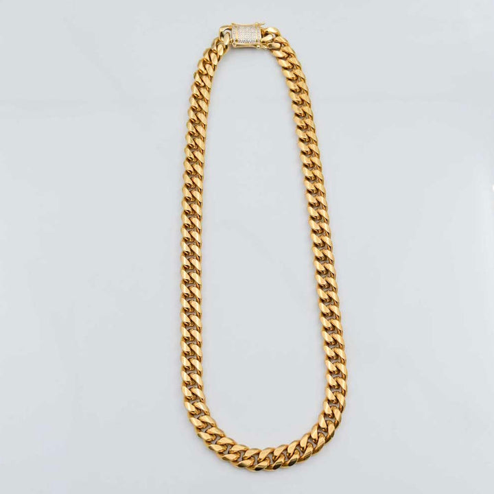 Miami Cuban Link Chain w/ Box Clasp - Gold (12mm)