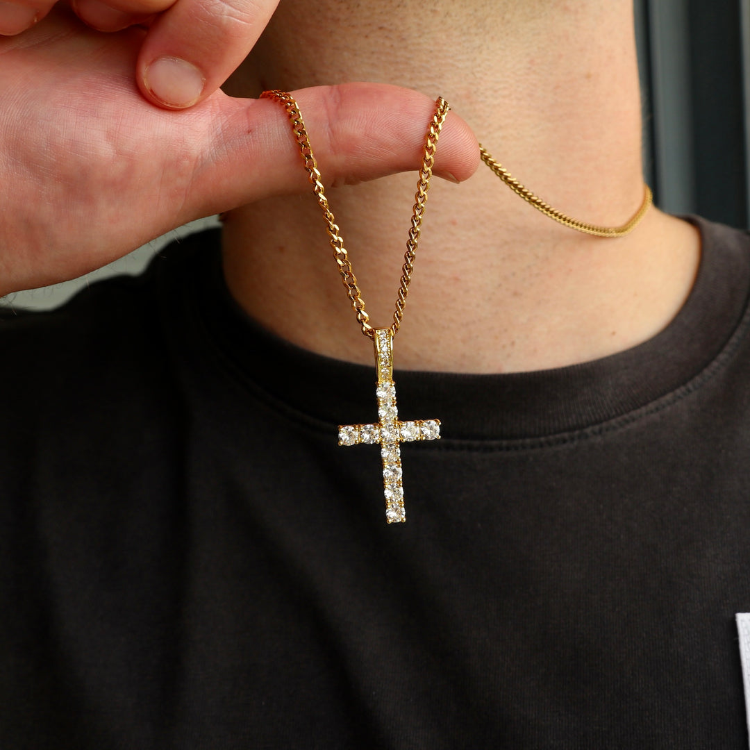 Iced Cross - Gold