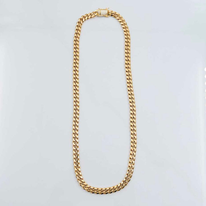 Miami Cuban Link Chain w/ Box Clasp - Gold (8mm)